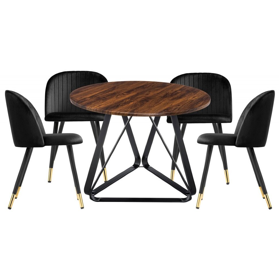 Обеденная группа Иокон brown / black / gold 